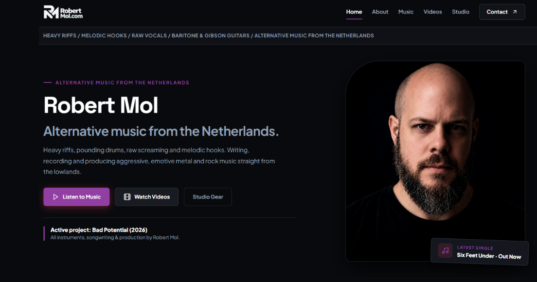 Screenshot Robert Mol Muziek